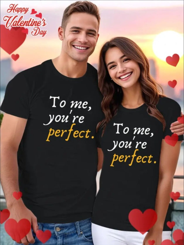 Love Valentines' Day T-Shirt,   Couple T-Shirt, Fashion Casual T-Shirt, Short-Sleeved T-Shirt