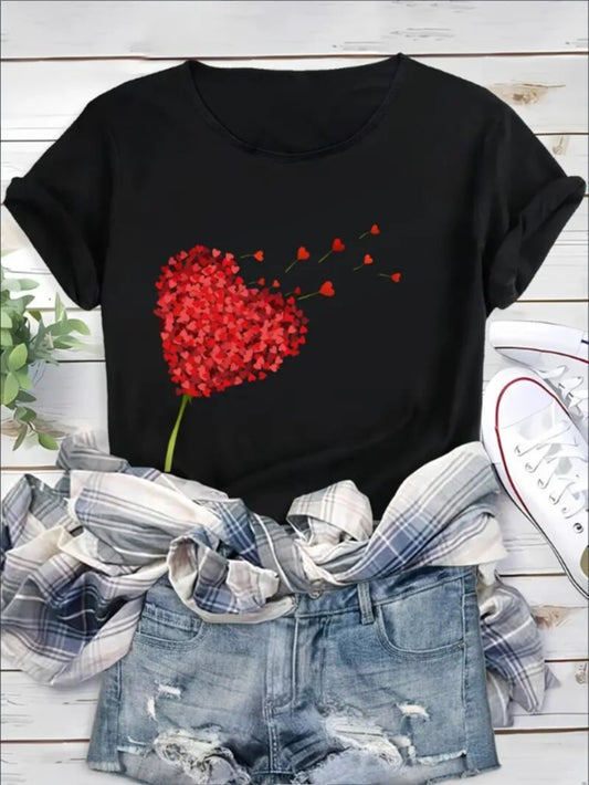 Love Valentine's Day T-Shirt, Couple T-Shirt,  Fashion Casual T-Shirt, Short-Sleeved T-Shirt